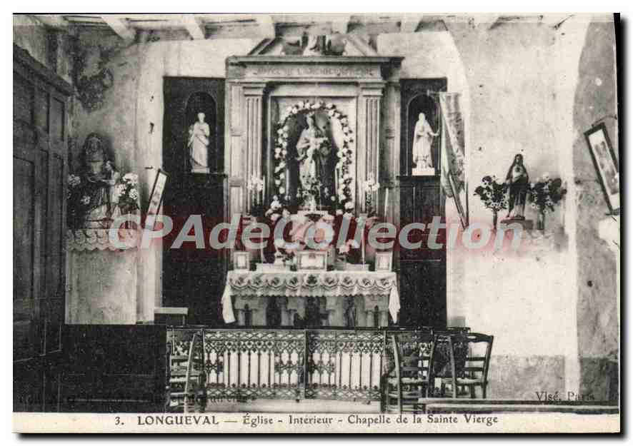 CPA Longueval Eglise Interieur Chapelle de la Sainte Vierge