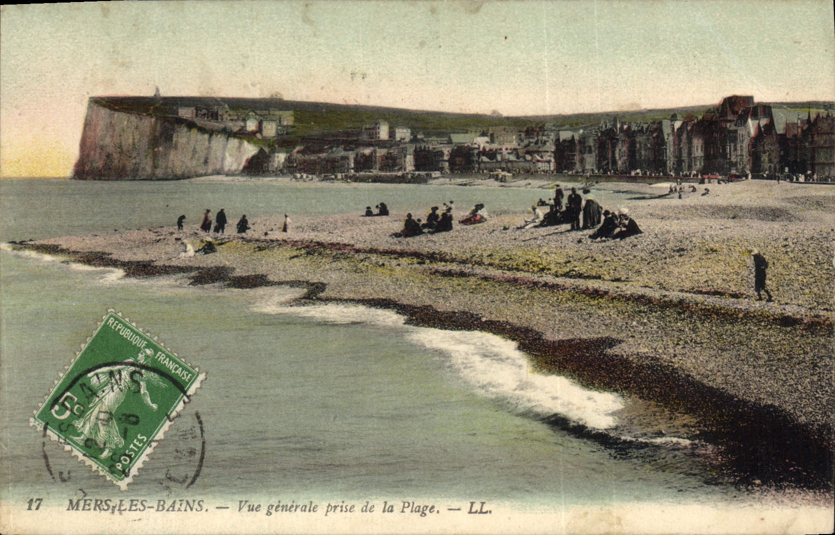 Mers-les-Bains — Vue générale prise de la Plage — LL. — Éditeur LL, n° 17