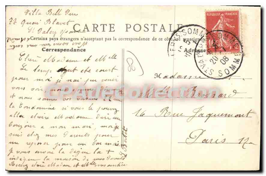 CPA Saint Valery sur Somme (Somme) Casino et Quai Blavet — Back