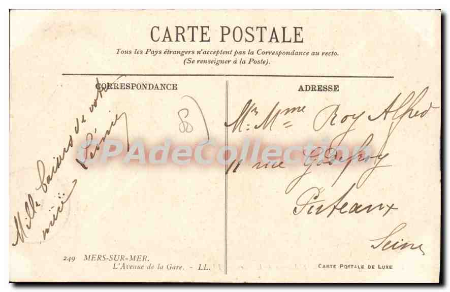 MERS-SUR-MER — L'Avenue de la Gare — LL. — Verso