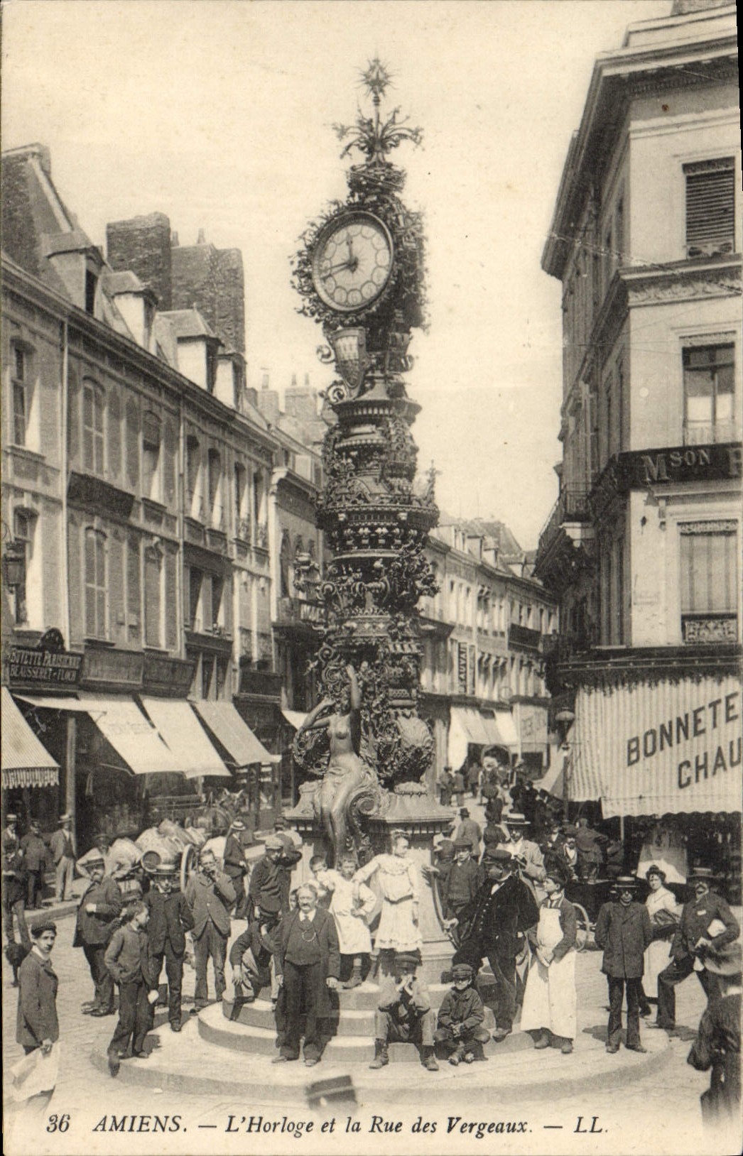Amiens — L'Horloge et la Rue des Vergeaux — LL. n°36