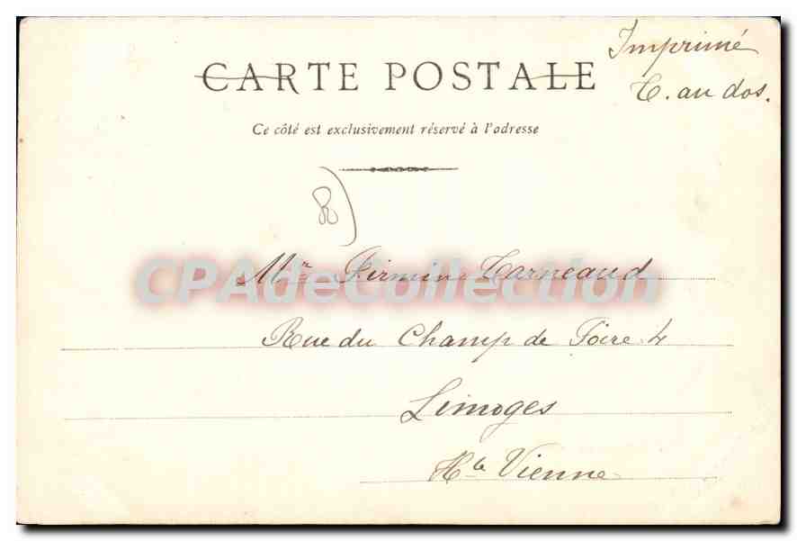 Vieilles Maisons sur la Somme — Willenmourt par Douai à Château — Abbévillle, le 29 Mars 1900 — N° 168 — Verso