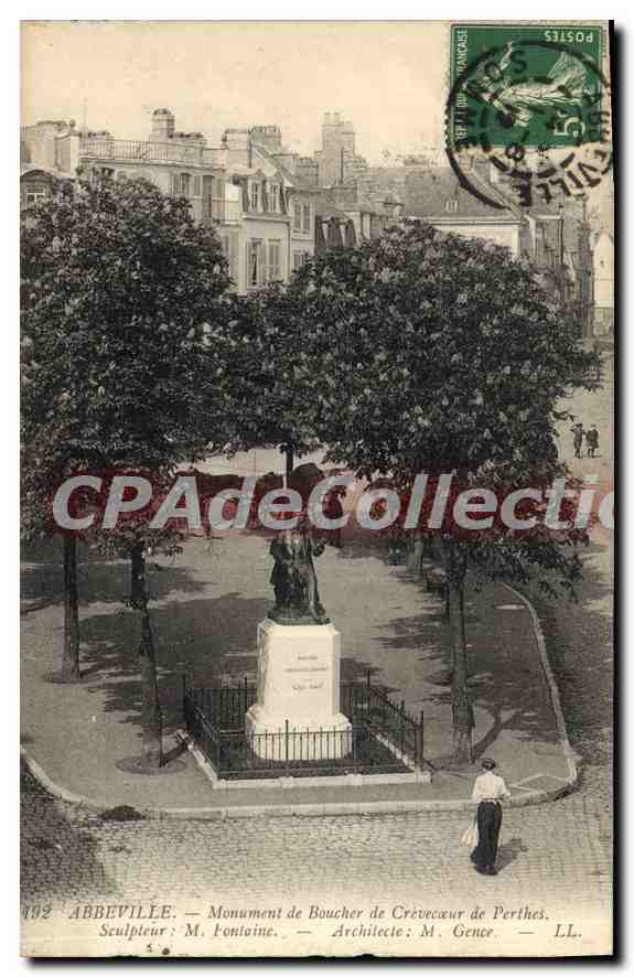 Abbeville — Monument de Boucher de Crèvecœur de Perthes — éditeur LL.