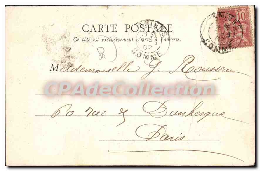 Amiens — Cathédrale, côté nord. Le Marché sur l'eau — L. Caron, phot.édit., Amiens — Verso