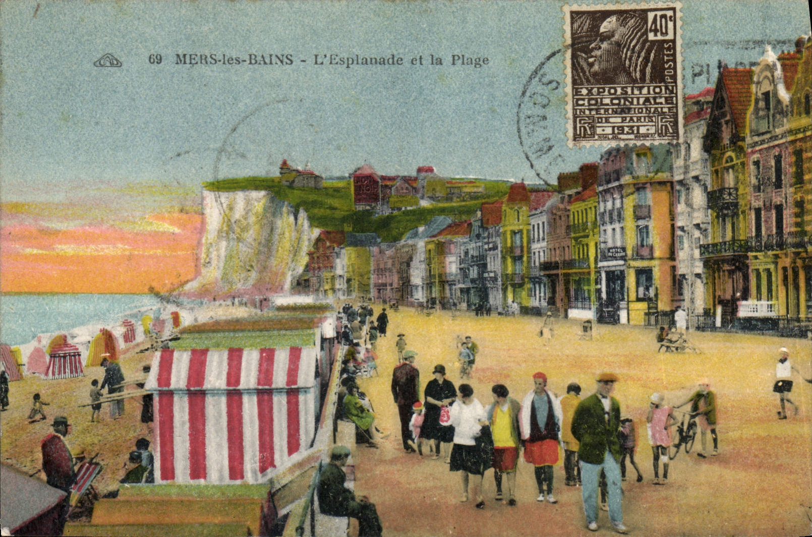 Mers-les-Bains - L'Esplanade et la Plage — Exposition Coloniale Internationale de Paris 1931 — éditeur non identifié, n° 69