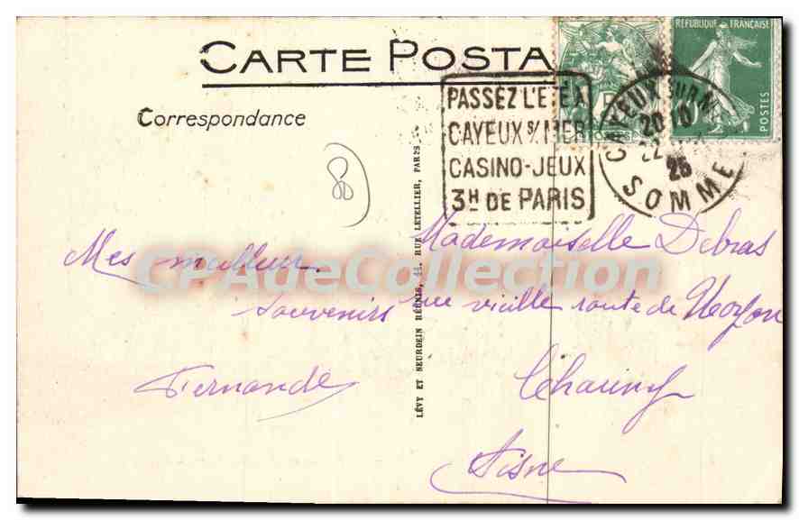 CAYEUX-SUR-MER — Brighton-Français — Le Phare et le Sémaphore — LL — Verso