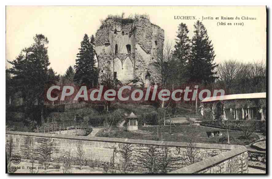 CPA Lucheux Jardin et Ruines du Chateau (Bati en 1130)