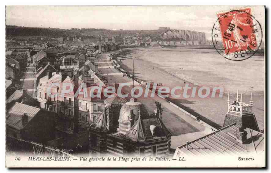 Mers-les-Bains — Vue générale de la Plage prise de la Falaise — LL. — Sélecta, n°55