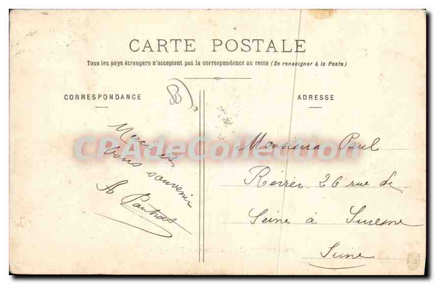 Amiens — Hôtel des Postes et Télégraphes — L. Caron, phot.-édit., Amiens - Plaques Jouglà — Verso