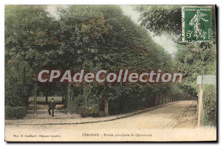 CPA Peronne Entree principale Du Quinconce