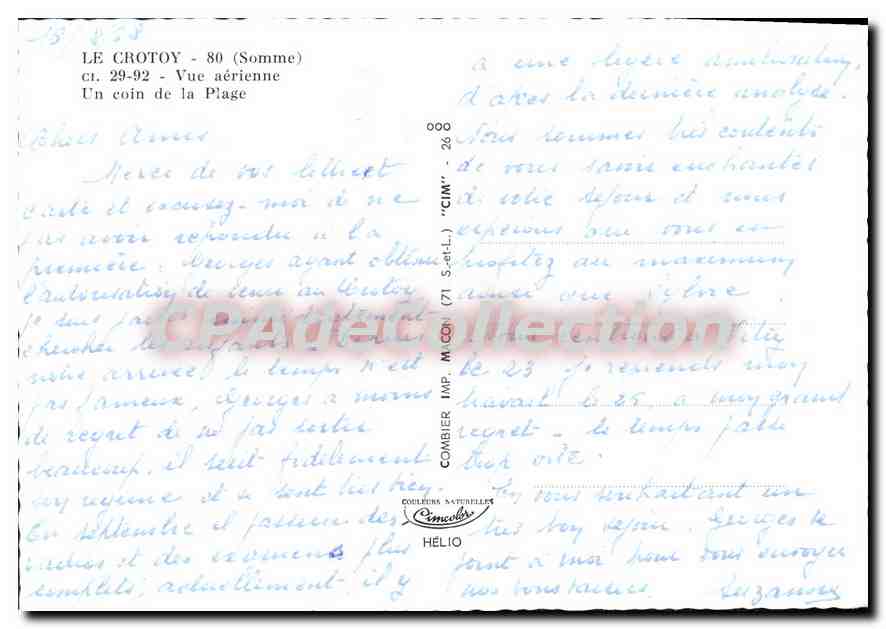 CPSM Le Crotoy (Somme) Vue aerienne Un coin de la Plage — Back