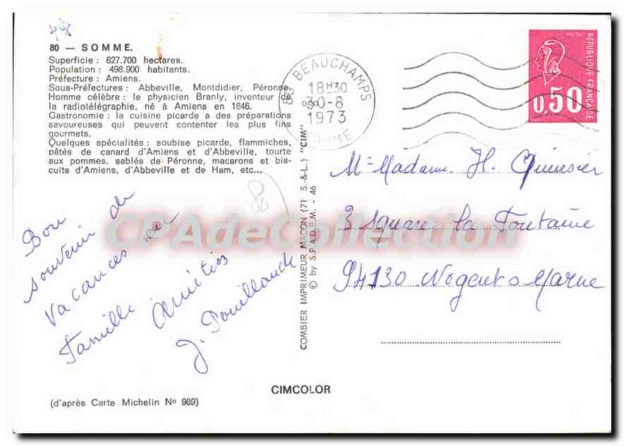 CPSM Somme — Back