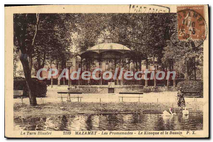 CPA Le Tarn Illustre Mazamet Les Promenades Le Kiosque et le Bassin