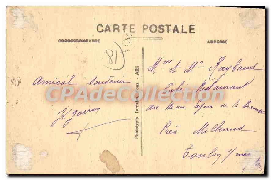 CPA Le Tarn Illustre Mazamet Les Promenades Le Kiosque et le Bassin — Back