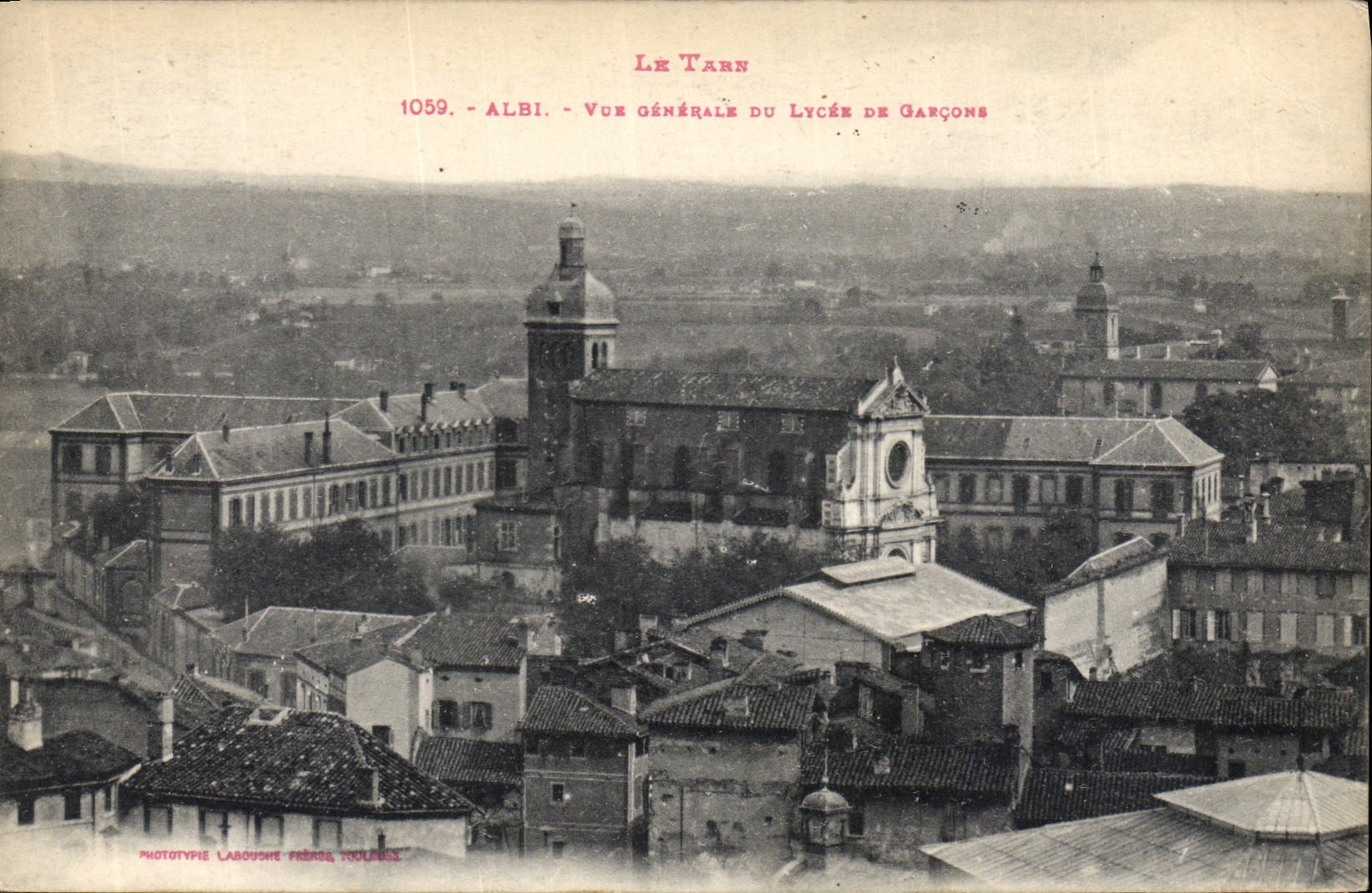 Albi - Vue générale du Lycée de Garçons — Phototypie Labouche Frères, Toulouse