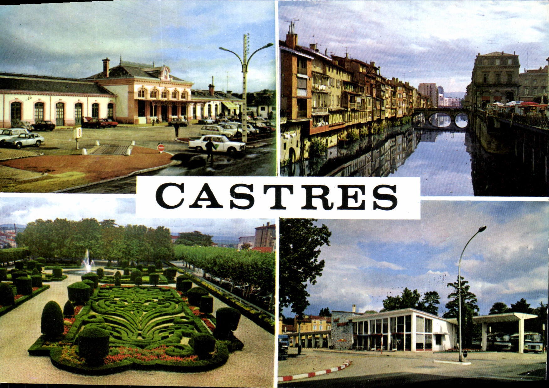CPSM Castres Jardin Le Notre L'Agout Gare Routière