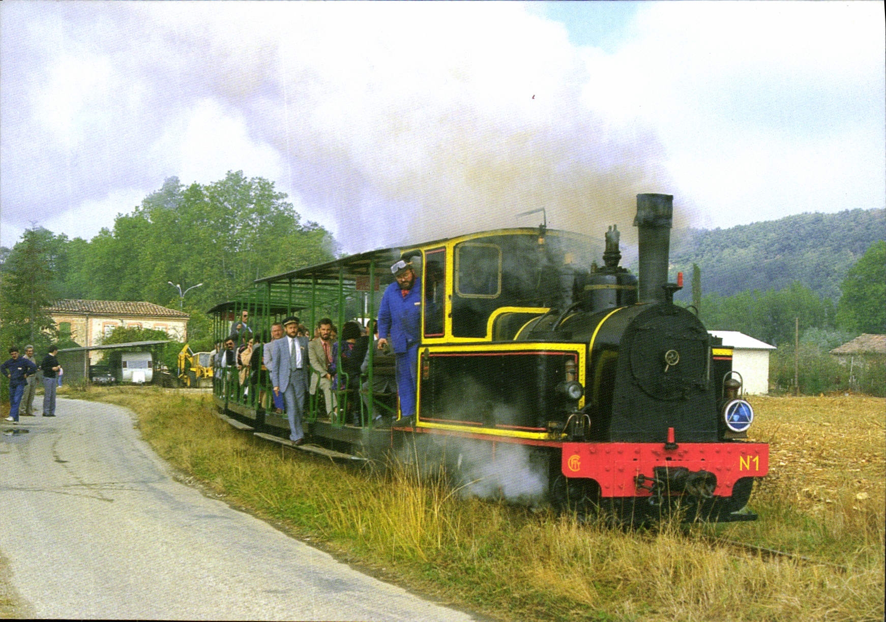 CPSM Chemin de fer touristique du Tarn Saint Lieux les Lavaur (Tarn) locomotive Couillet 1910