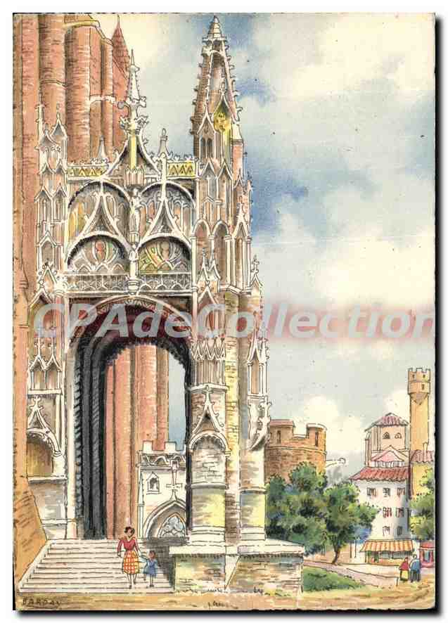 CPSM La Cathedrale Sainte Cecile (le Porche)