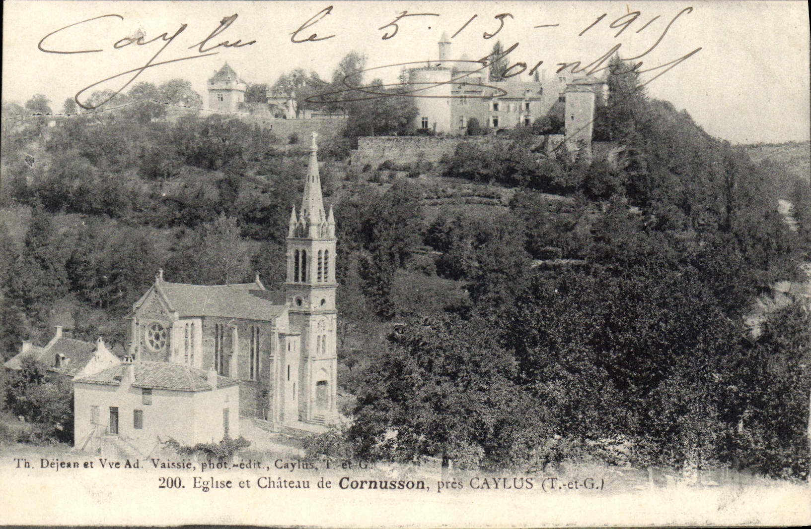 CPA Tarn et Garonne Eglise et Chateau de Cornusson pres Caylus (T et G)