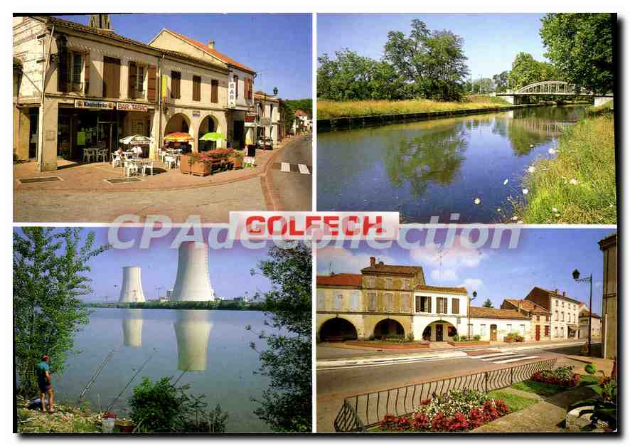 CPSM Tarn et Garonne Golfech (T & Gar) Rue principale Le Canal lateral Central