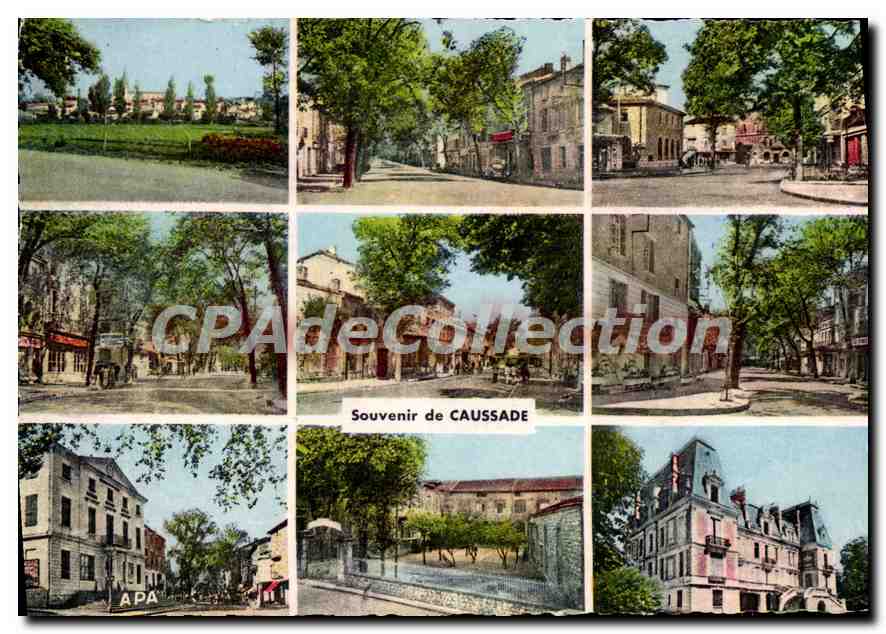 CPSM Tarn et Garonne Caussade (Tarn et Garonne) Vue generale Avenue General Leclerc Place de la Mair