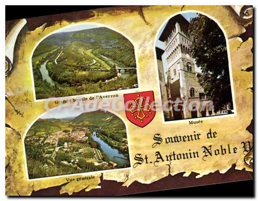 Grande boucle de l'Aveyron — Vue générale — Souvenir de St. Antonin Noble Val — Éditeur CP Adecollection