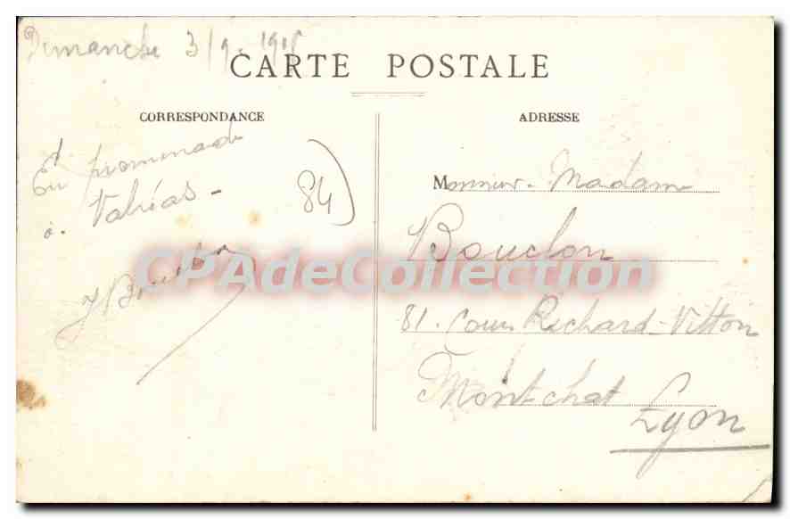 CPA Vaucluse Valreas Hotel de Ville (Hotel de Simiane) — Rückseite