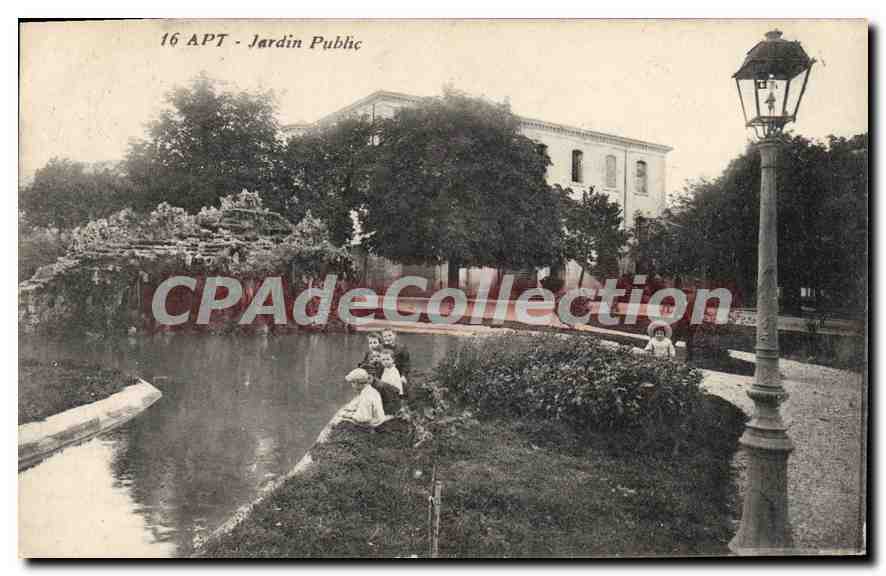 Apt - Jardin Public — vue du bassin et de l'édifice — CPAdeCollection