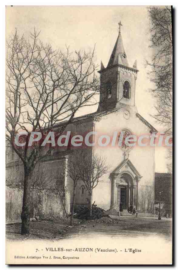 Villes-sur-Auzon (Vaucluse) — L'Église — Édition Artistique Vve J. Brun, Carpentras