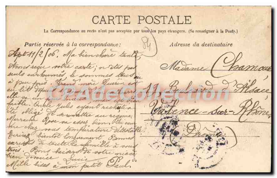 CPA Vaucluse Avignon Caserne du 7e Genie — Verso