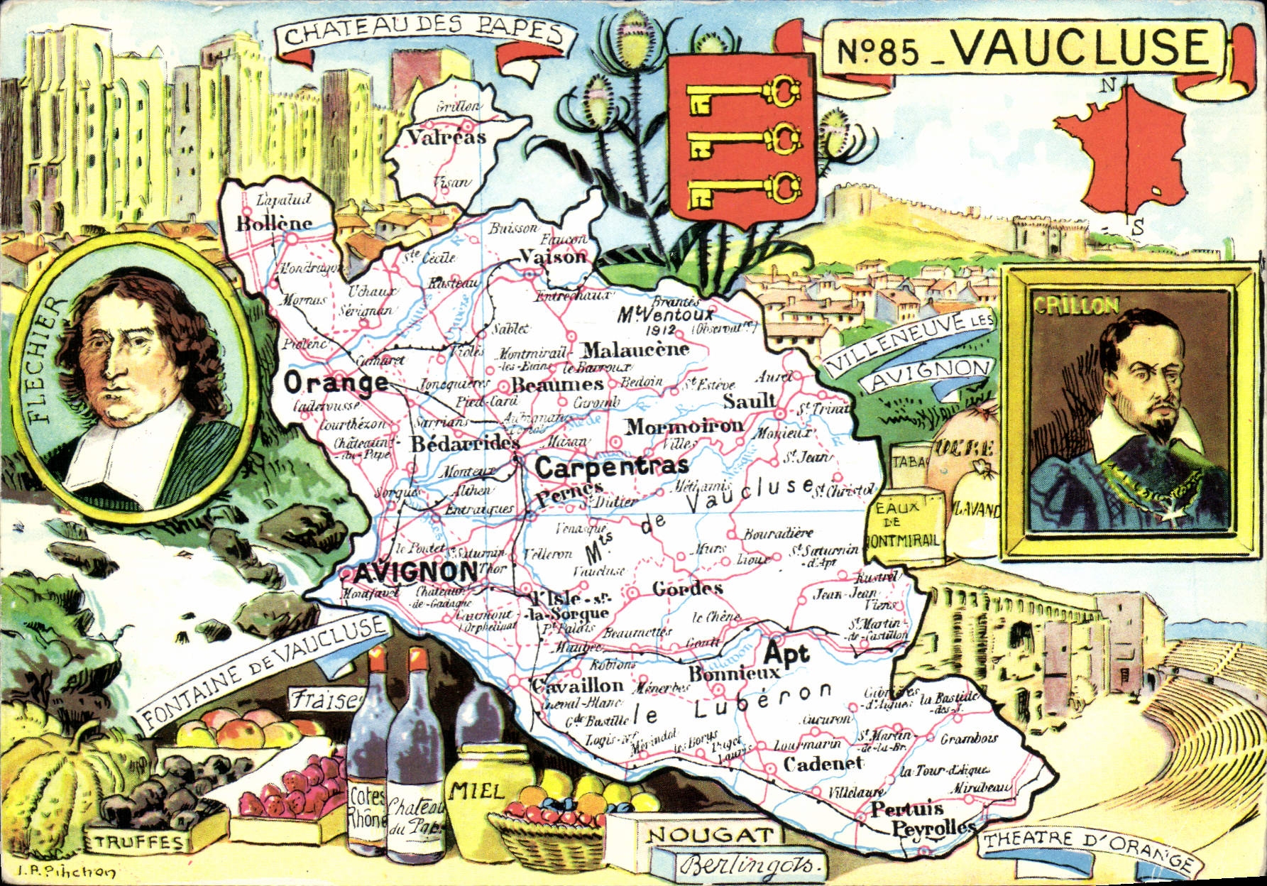 CPSM Vaucluse Villeneuve les Avignon Crillon Flechier truffes