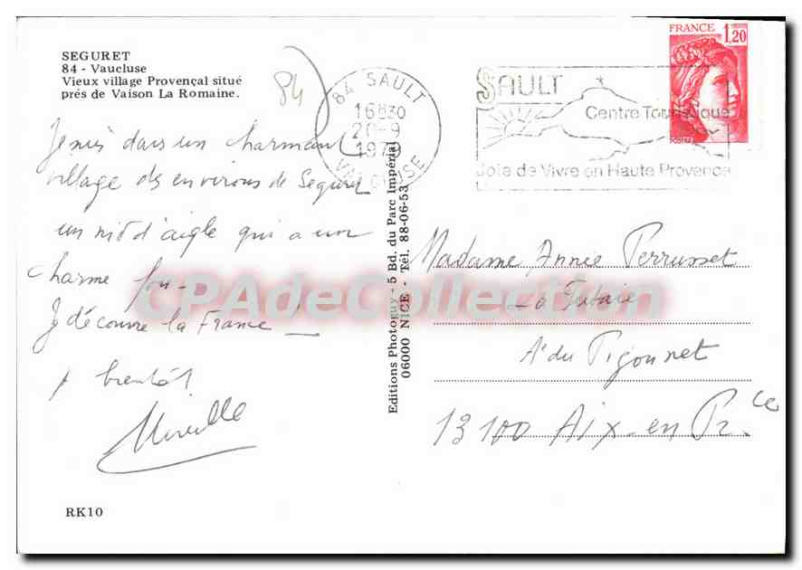 Seguret — Vieux village provençal près de Vaison-la-Romaine — Editions Photory - 5 Bd. du Parc Impérial, 06000 Nice — Rückseite