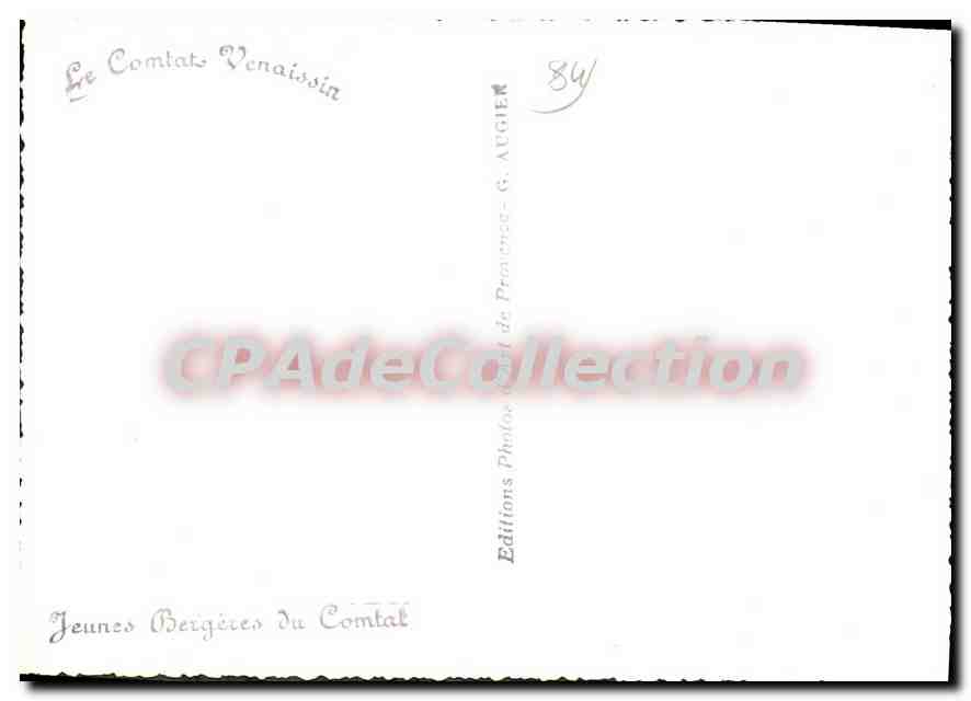 Jeunes Bergères du Comtal — Éditions G. Augier — n°84 — Verso