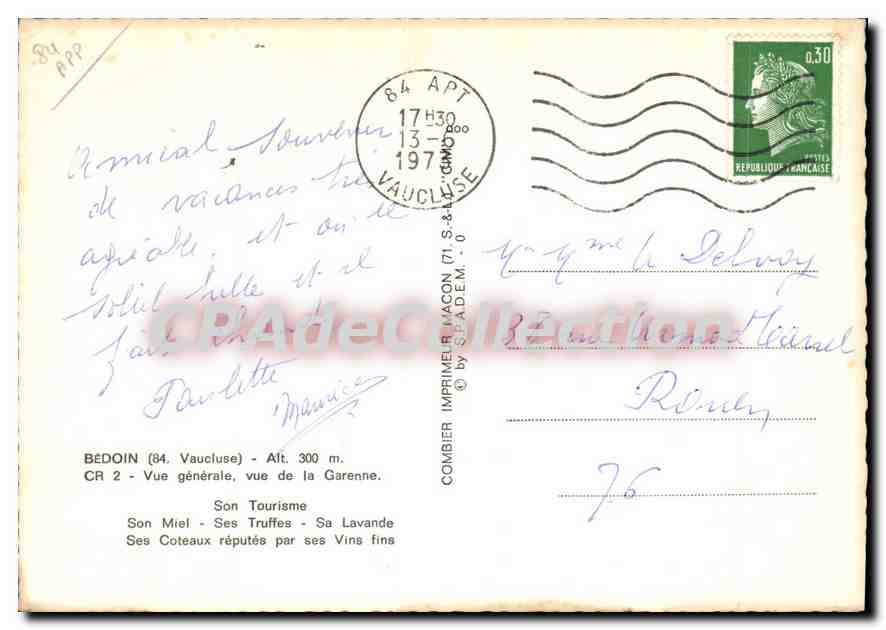 Bédoin — Vue générale, vue de la Garenne — Combiér Imprimeur, Mâcon — Reverso