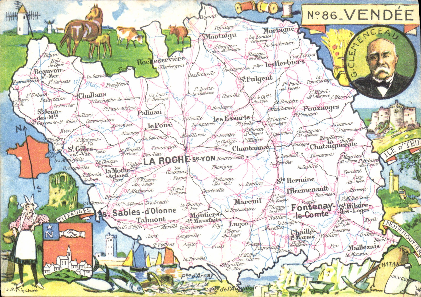 La Vendée — illustrated postcard — published by Blondel & Rougery, no. 86