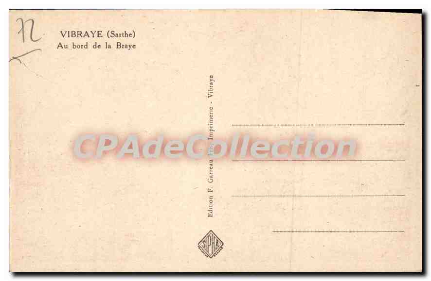 CPA Vibraye Sarthe Au bord de la Braye  — Rückseite
