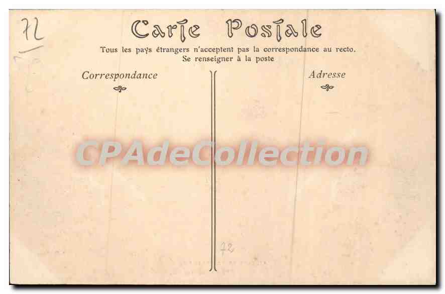 CPA Circuit de la Sarthe Passage dans la Foret de Vibraye 1906 automobile — Rückseite
