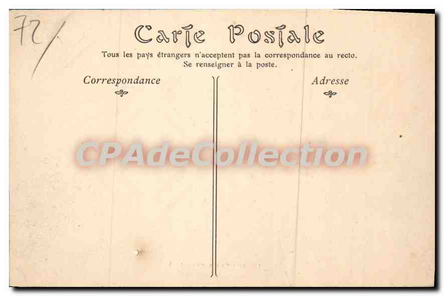 CPA Circuit de la Sarthe Deviation par la Route forestier de Vibraye 1906 — Rückseite