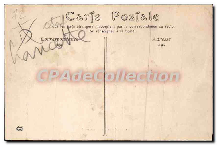 CPA Circuit de la Sarthe Deviation par la Route forestier de Vibraye 1906 — Rückseite