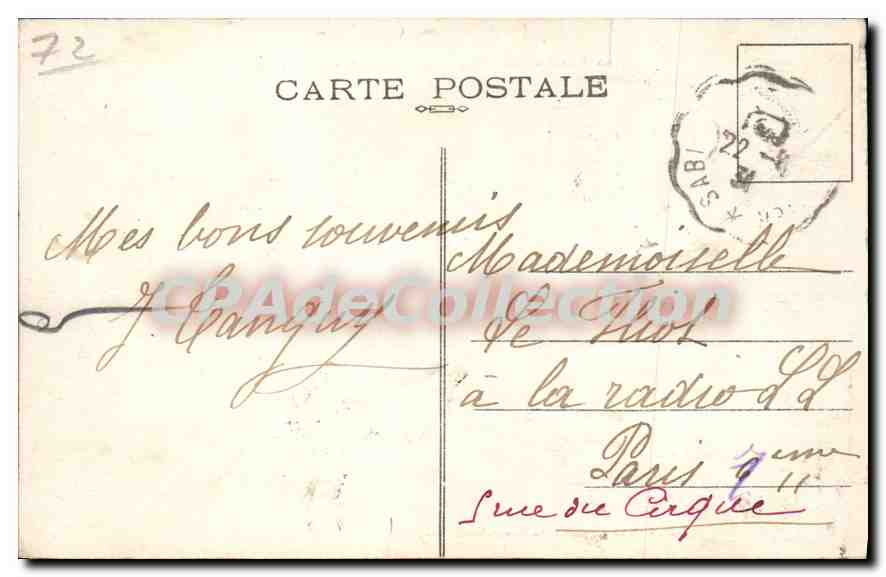 CPA La Vallee de Solesmes vue des Rochers Sainte Anne  — Rückseite