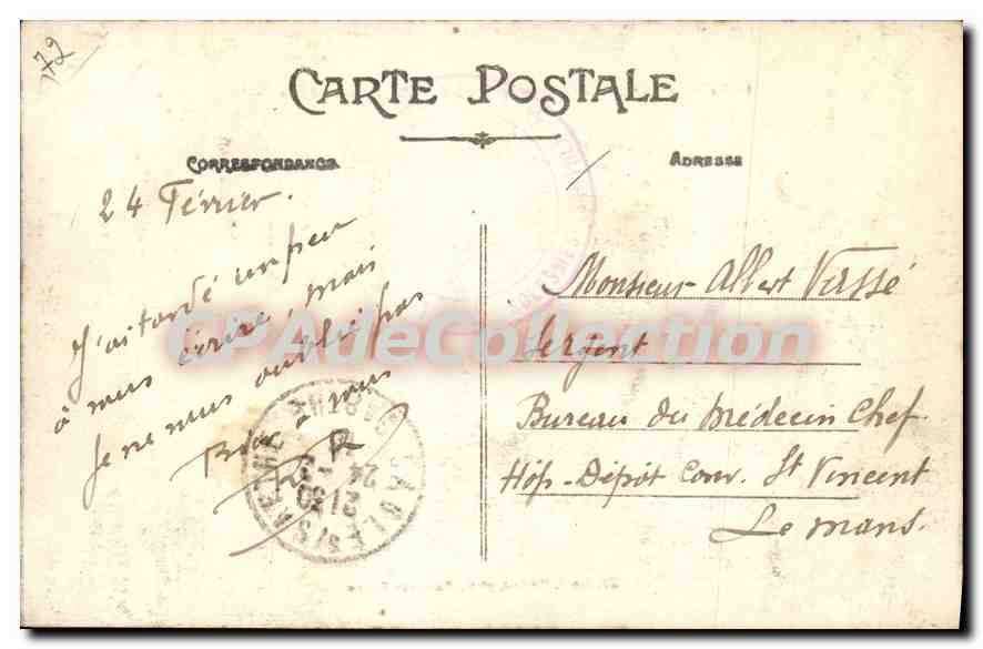 CPA La Vallee de Solesmes Sarthe vue des Rochers Sainte Anne  — Rückseite