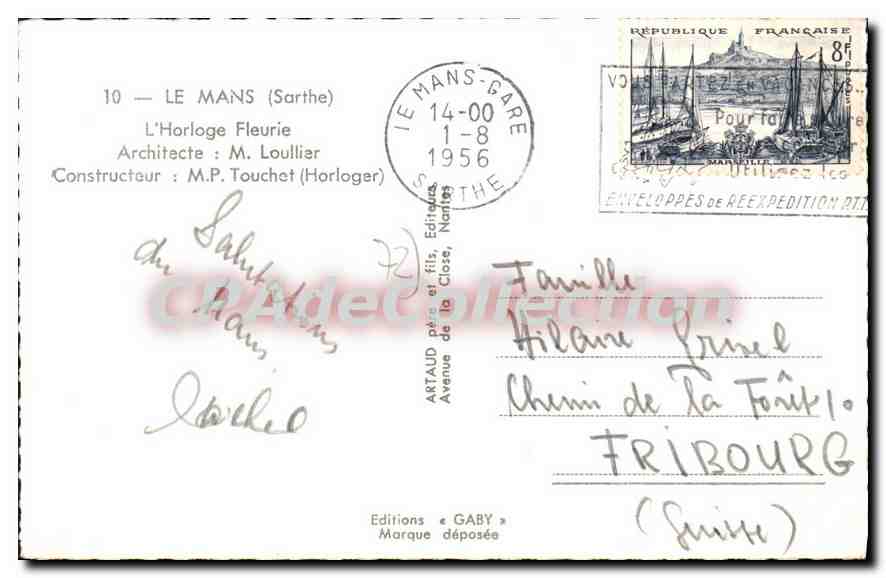 L'Horloge Fleurie — Le Mans — Éditions Gaby — Back