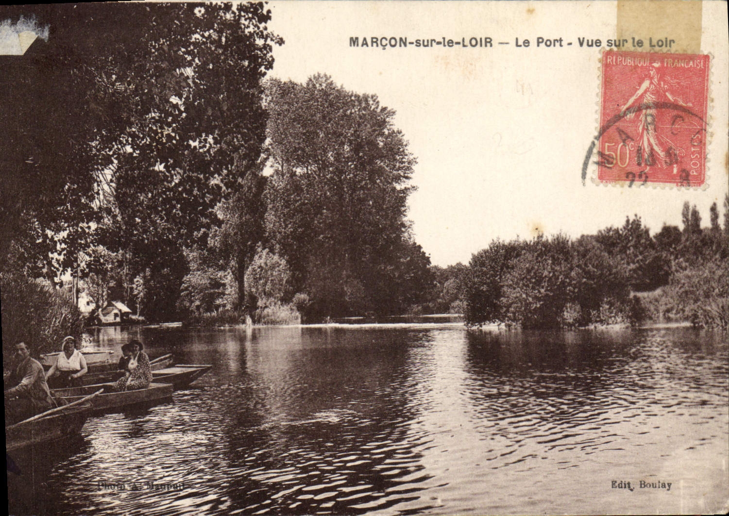 CPA Marcon sur le Loir Le Port Vue sur le Loir 