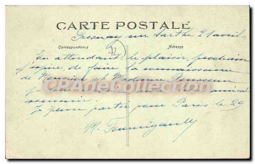 CPA Fresnay sur Sarthe Sarthe Les Lavoirs du Bourg Neuf  — Rückseite