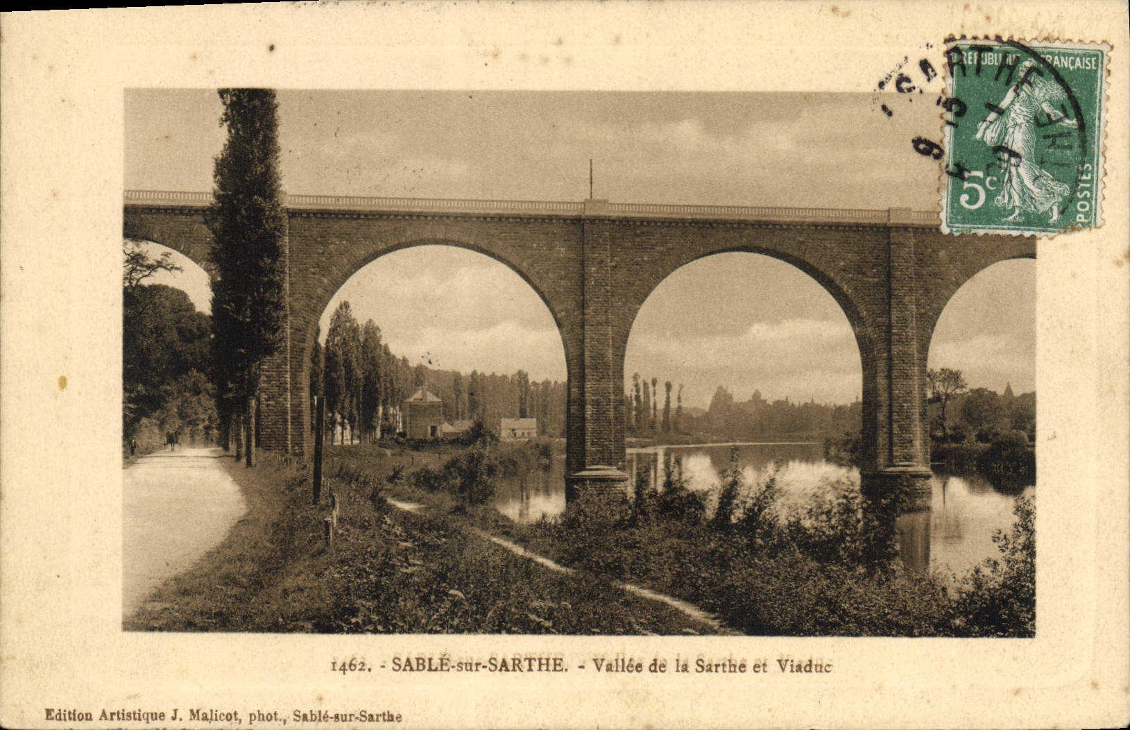 Sablé-sur-Sarthe — Vallée de la Sarthe et Viaduc — Édition Artistique J. Malicot