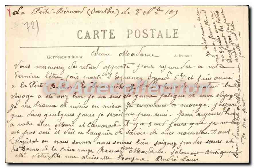 CPA La Ferte Bernard Sarthe Eglise Notre Dame des Marais et Vieille Fontaine  — Rückseite