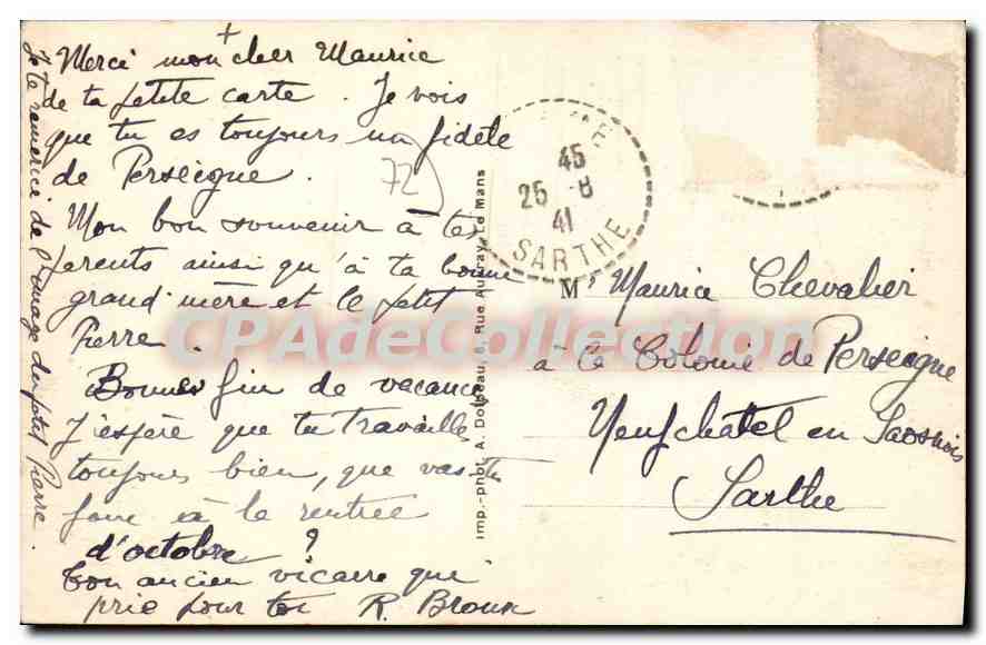 CPA Chahaignes Sarthe Les Bords du Loir  — Rückseite