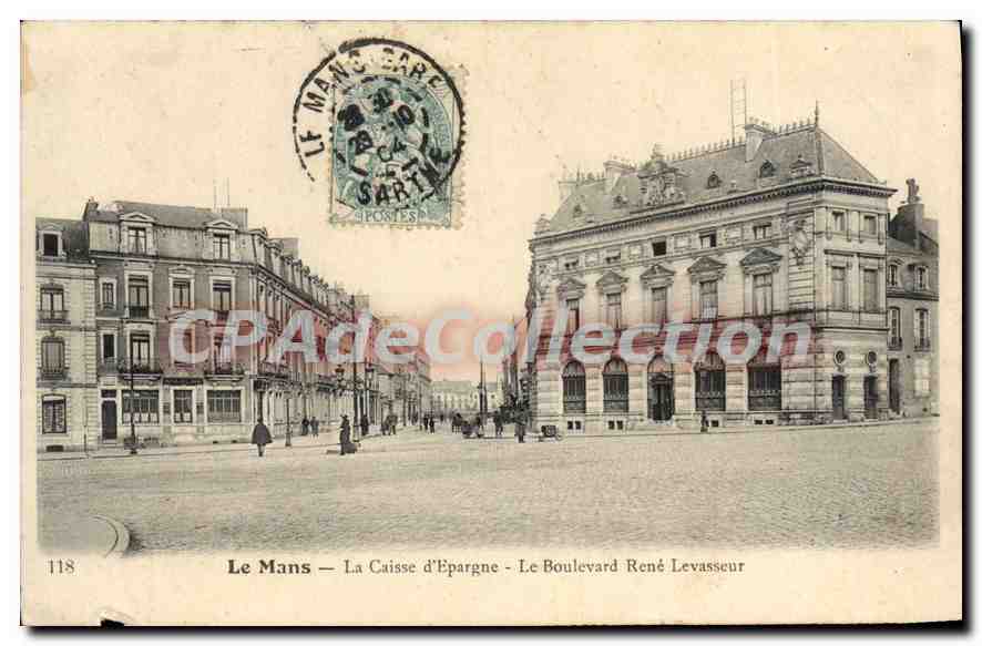CPA Le Mans La Caisse d'Epargne Le Boulevard Rene Levasseur 