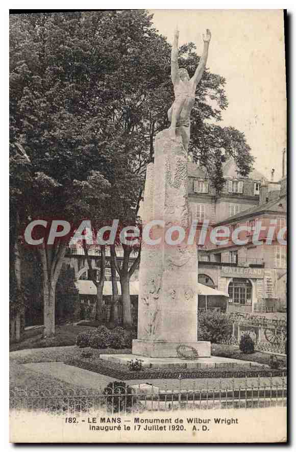CPA Le Mans Monument de Wilbur Wright inaugure le 17 juillet 1920