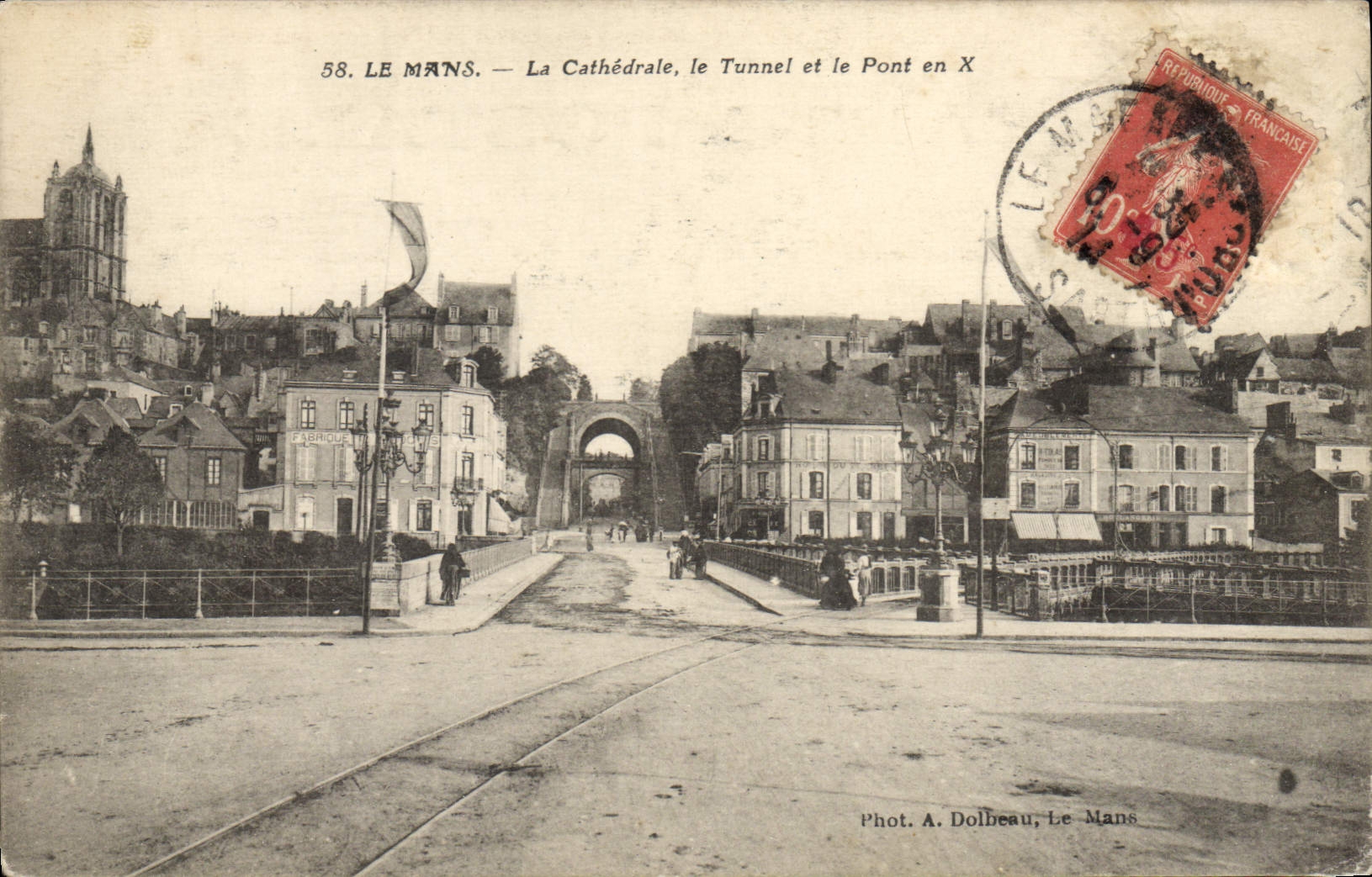 Le Mans — The Cathedral, the Tunnel and the Bridge in X — Photo. A. Dolbeau, Le Mans